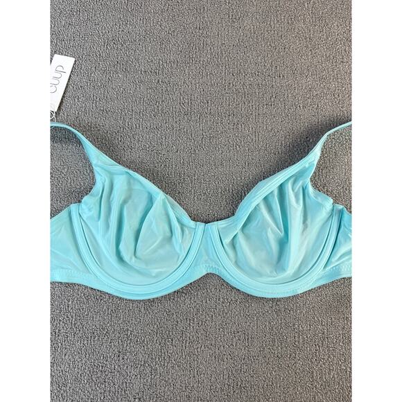 NWT CUUP The Scoop Micro Bra Underwire Aqua Blue Size 34F - Picture 4 of 6